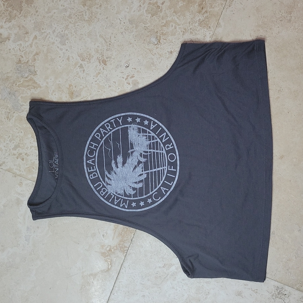 Lol vintage  xs Grey muscle tee croptop